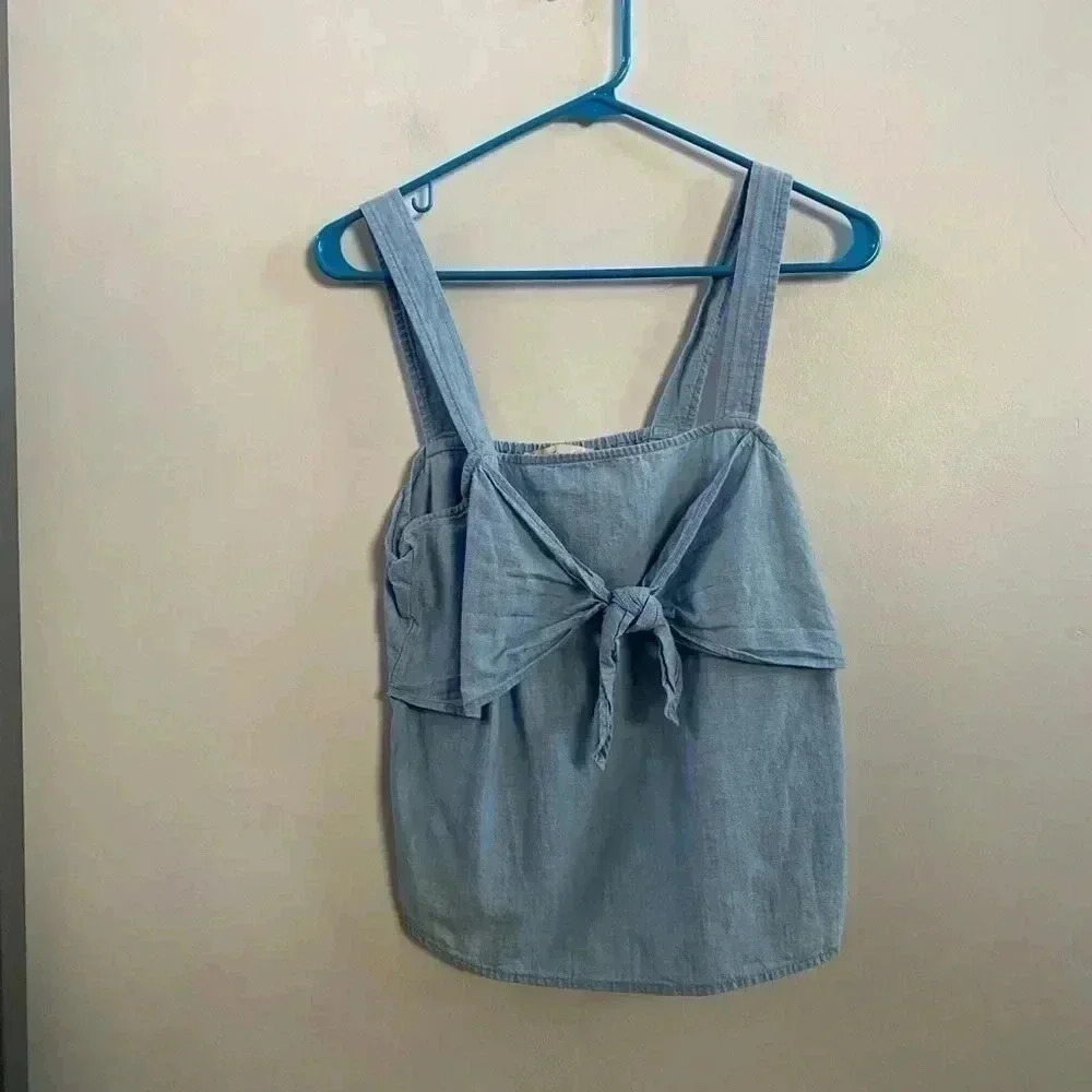 Madewell chambray tie front‎ blouse 4